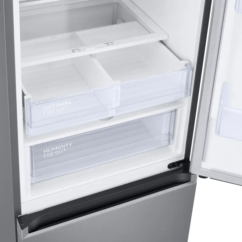 Samsung RB38C675ES9 Series 6 Combi Refrigerator, Bottom Freezer, 390L, No Frost, SpaceMax, Digital Inverter, SmartThings Wi-Fi, Stainless Steel, 203cm