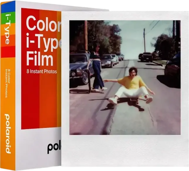 Film instant Polaroid Color i-Type pentru camere i-Type, ISO 640, Finisaj Lucios cu Borduri Albe, Aria Imaginii 7.9 x 7.9 cm