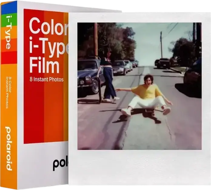 Film instant Polaroid Color i-Type pentru camere i-Type, ISO 640, Finisaj Lucios cu Borduri Albe, Aria Imaginii 7.9 x 7.9 cm