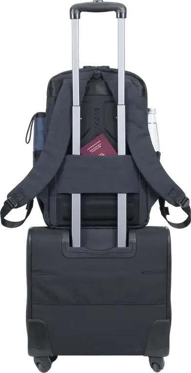 RivaCase Biscayne 8365 Laptop Backpack for 17.3" Laptops and 10.5" Tablets, Water-resistant Polyester, 25L, Gaming Accessory Section, Black