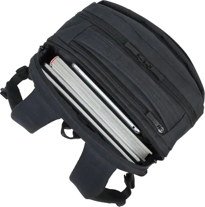 RivaCase Biscayne 8365 Laptop Backpack for 17.3" Laptops and 10.5" Tablets, Water-resistant Polyester, 25L, Gaming Accessory Section, Black
