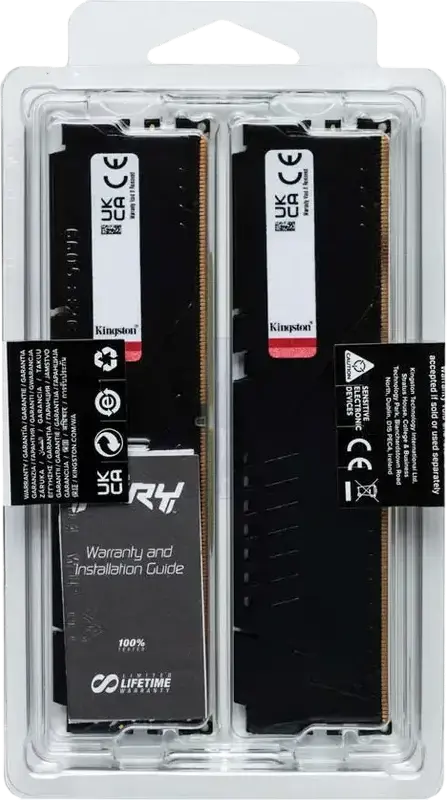Memorie RAM Kingston FURY Beast DDR5 32GB Kit (2x16GB) 6400MHz CL32 KF560C36BBE2K2-32, Intel XMP 3.0, AMD EXPO, Radiator Aluminiu Low-Profile, Negru