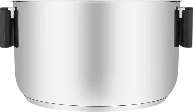 RESTO Anser 92205 Stainless Steel Casserole Pot, 5.8L, 24cm Diameter, Glass Lid, Volume Markings, Induction Compatible, Grey