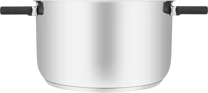 RESTO Anser 92205 Stainless Steel Casserole Pot, 5.8L, 24cm Diameter, Glass Lid, Volume Markings, Induction Compatible, Grey