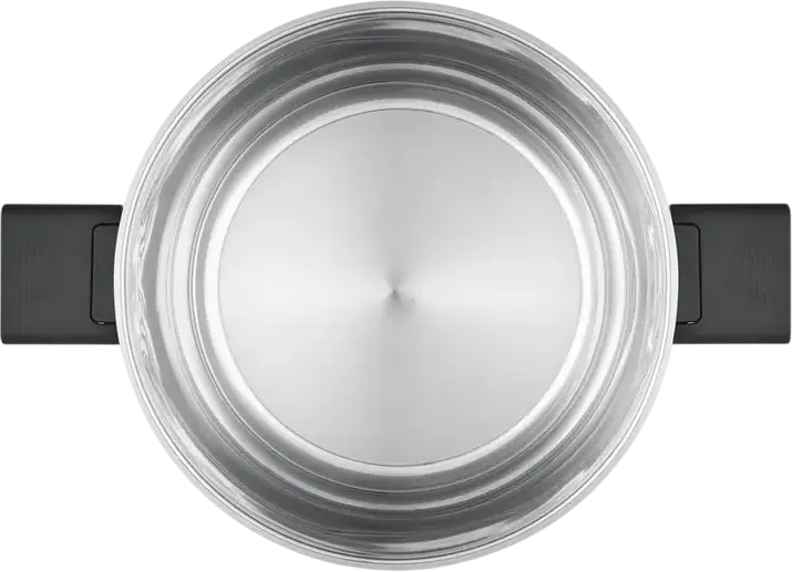 RESTO Anser 92205 Stainless Steel Casserole Pot, 5.8L, 24cm Diameter, Glass Lid, Volume Markings, Induction Compatible, Grey