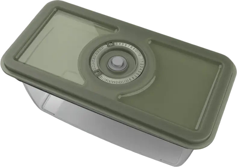 Containere pentru conservarea alimentelor sub vid Electrolux EVFB1, plastic fără BPA, etanșare ermetică cu indicator de dată, Verde
