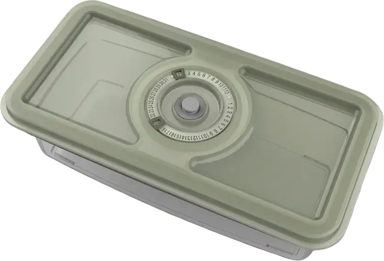 Containere pentru conservarea alimentelor sub vid Electrolux EVFB1, plastic fără BPA, etanșare ermetică cu indicator de dată, Verde