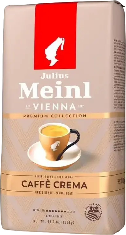 Julius Meinl Premium Collection Caffe Crema Whole Bean Coffee, Medium Roast, Arabica & Robusta Blend, UTZ Certified, 1 kg
