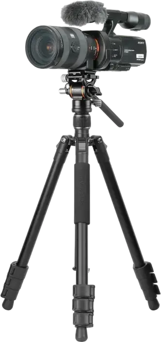 Vanguard VESTA GO 234AV10 Aluminum Travel Tripod with VEO PV-10 Fluid Video Head, QS-55P Arca-standard Plate, 150.9cm Max Height, 5kg Load, Black