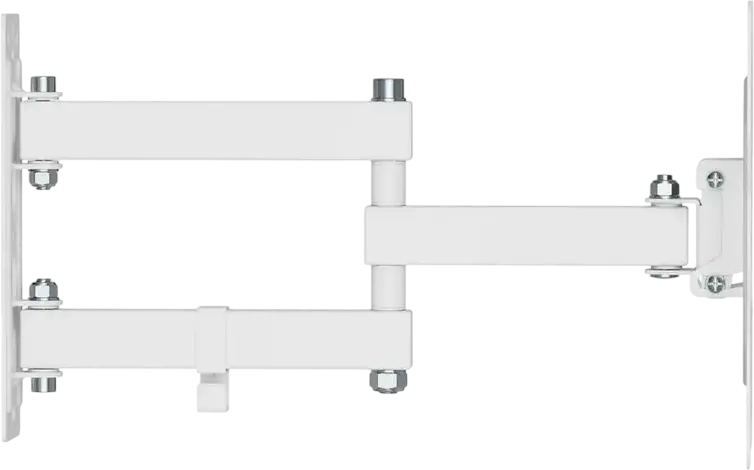 Кронштейн настенный KIVI Motion-223W с наклоном и поворотом для экранов 23-43 дюйма, белый, нагрузка до 30 кг, VESA 100x100 200x200, наклон +3/-10, поворот 90