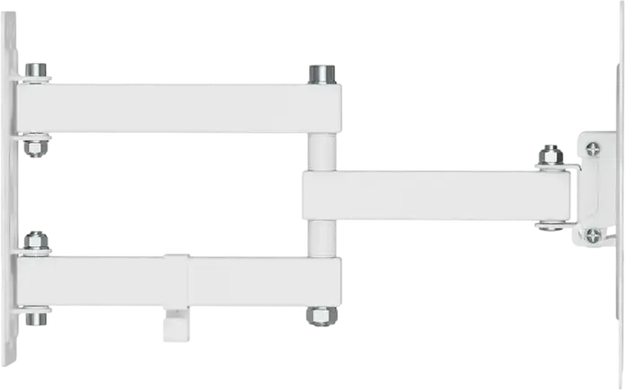 Кронштейн настенный KIVI Motion-223W с наклоном и поворотом для экранов 23-43 дюйма, белый, нагрузка до 30 кг, VESA 100x100 200x200, наклон +3/-10, поворот 90