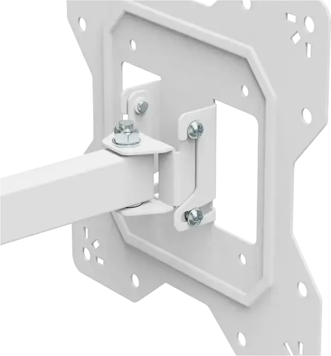 Кронштейн настенный KIVI Motion-223W с наклоном и поворотом для экранов 23-43 дюйма, белый, нагрузка до 30 кг, VESA 100x100 200x200, наклон +3/-10, поворот 90
