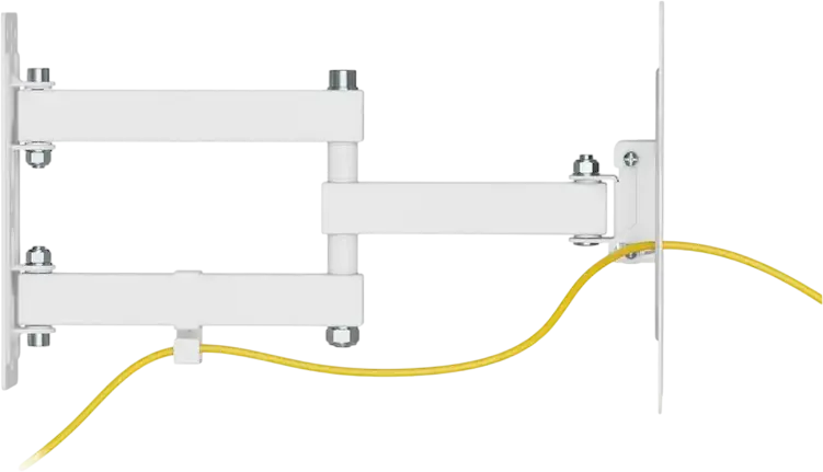 Кронштейн настенный KIVI Motion-223W с наклоном и поворотом для экранов 23-43 дюйма, белый, нагрузка до 30 кг, VESA 100x100 200x200, наклон +3/-10, поворот 90