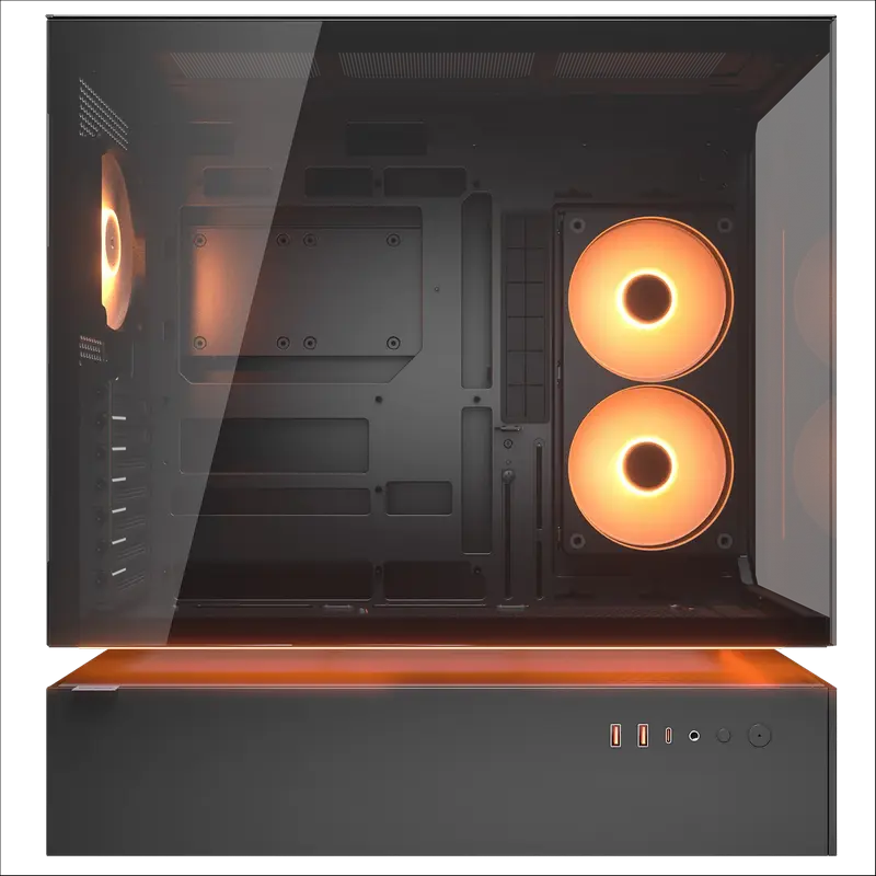 Cougar CFV 235 Midi-Tower Gaming Case, Black, Tempered Glass, ATX/Micro ATX/Mini ITX, Central Floating Ventilation, ARGB Fans, USB-C 3.2 Gen 2x2