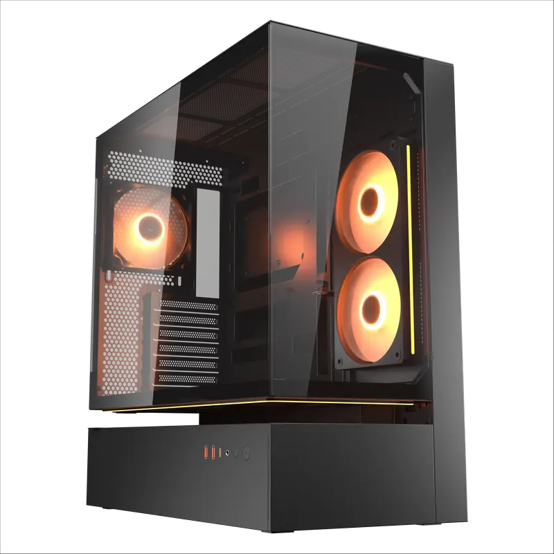 Cougar CFV 235 Midi-Tower Gaming Case, Black, Tempered Glass, ATX/Micro ATX/Mini ITX, Central Floating Ventilation, ARGB Fans, USB-C 3.2 Gen 2x2