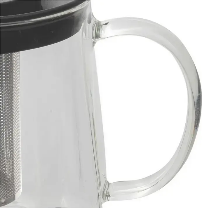 RESTO 90515 Glass Teapot with Stainless Steel Mesh Infuser, 1L Transparent Tea Pot for Loose Leaf Tea, Dishwasher Safe, Gift Box Packaging