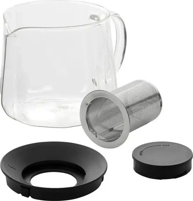 RESTO 90515 Glass Teapot with Stainless Steel Mesh Infuser, 1L Transparent Tea Pot for Loose Leaf Tea, Dishwasher Safe, Gift Box Packaging