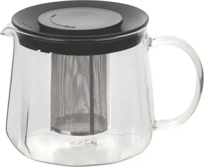 RESTO 90515 Glass Teapot with Stainless Steel Mesh Infuser, 1L Transparent Tea Pot for Loose Leaf Tea, Dishwasher Safe, Gift Box Packaging