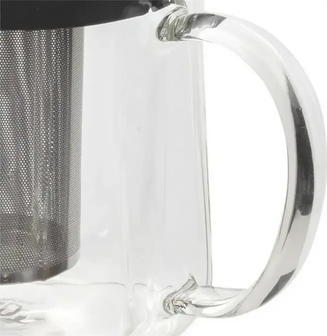 RESTO 90515 Glass Teapot with Stainless Steel Mesh Infuser, 1L Transparent Tea Pot for Loose Leaf Tea, Dishwasher Safe, Gift Box Packaging