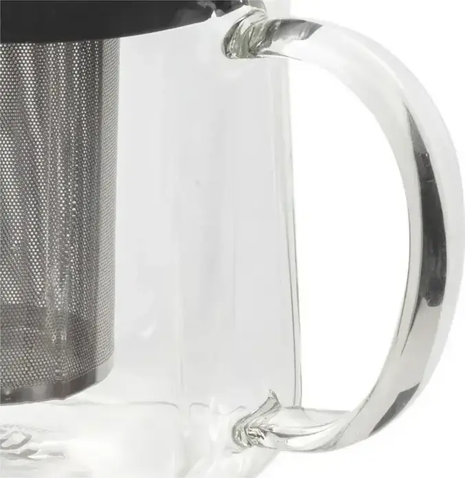 RESTO 90515 Glass Teapot with Stainless Steel Mesh Infuser, 1L Transparent Tea Pot for Loose Leaf Tea, Dishwasher Safe, Gift Box Packaging