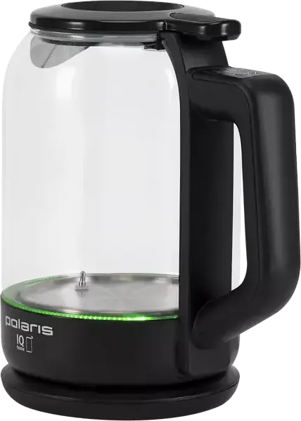 Polaris PWK1712CGLD Wi-Fi Smart Electric Glass Kettle, 1.5L, 2150W, IQ Home App Control, 5 Temperature Presets, Keep Warm, Dry Boil Protection, Black