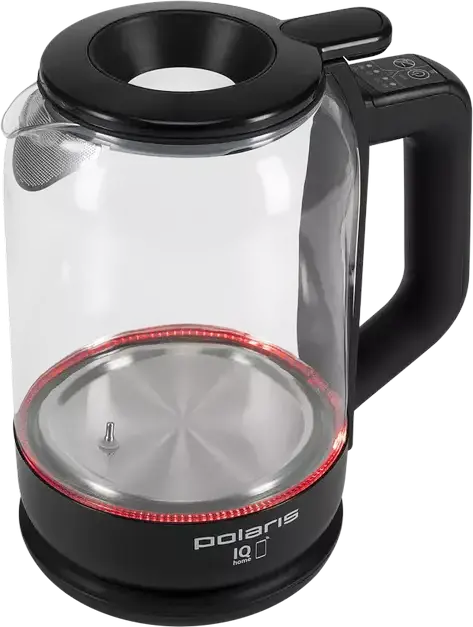 Polaris PWK1712CGLD Wi-Fi Smart Electric Glass Kettle, 1.5L, 2150W, IQ Home App Control, 5 Temperature Presets, Keep Warm, Dry Boil Protection, Black
