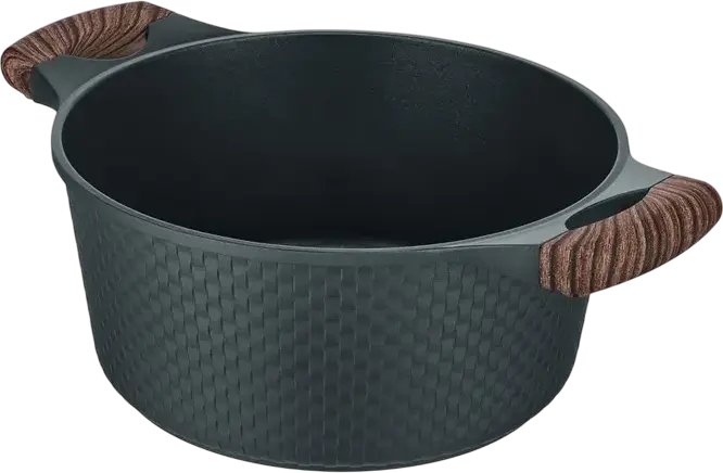 Oală RESTO 93903 RAN cu capac de sticlă, 4.2L, 24cm, Aluminiu cu strat neadereant PFLUON, Negru, compatibilă cu plite gaz, electrice și vitroceramice