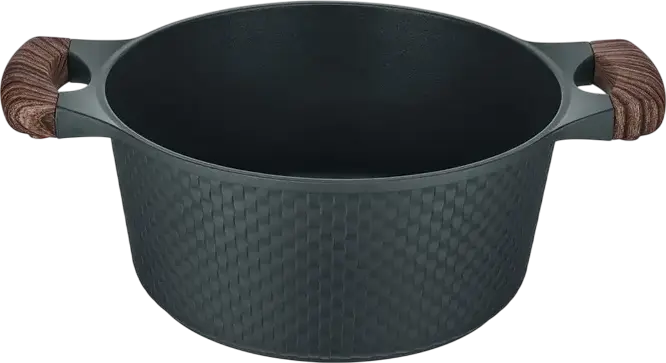 Oală RESTO 93903 RAN cu capac de sticlă, 4.2L, 24cm, Aluminiu cu strat neadereant PFLUON, Negru, compatibilă cu plite gaz, electrice și vitroceramice