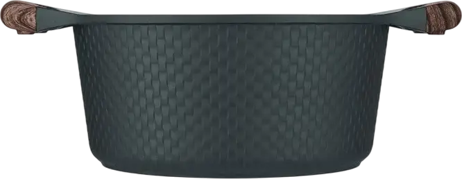 Oală RESTO 93903 RAN cu capac de sticlă, 4.2L, 24cm, Aluminiu cu strat neadereant PFLUON, Negru, compatibilă cu plite gaz, electrice și vitroceramice