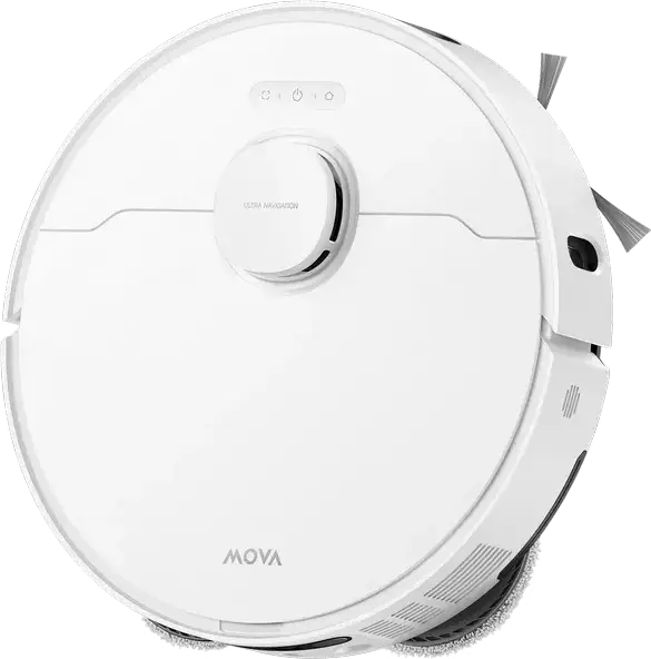 Mova E50 Pro Ultra Robot Vacuum and Mop, 30000 Pa Suction, LDS 360 Navigation, Hot Water Mop Washing, MaxiReach Edge Cleaning, HEPA Filter, White