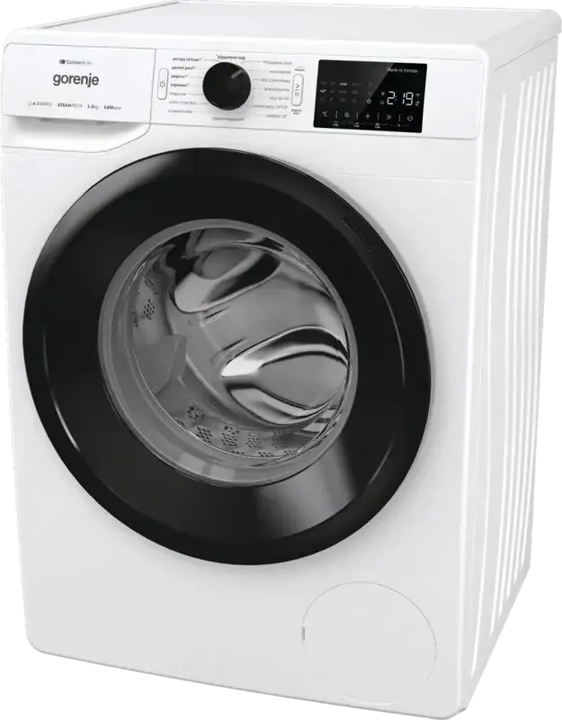 Gorenje WPNEI84A1SWIFI Front-Loading Washing Machine, 8kg, Inverter PowerDrive Motor, WaveActive Drum, SteamTech, ConnectLife Wi-Fi, 1400 rpm, White
