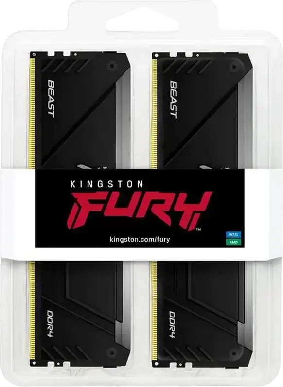 Kingston FURY Beast RGB DDR4 64GB (2x32GB) 3600MHz PC4-28800 CL18 RAM Kit KF436C18BB2AK2/64, Intel XMP 2.0, AMD Ryzen Ready, Black