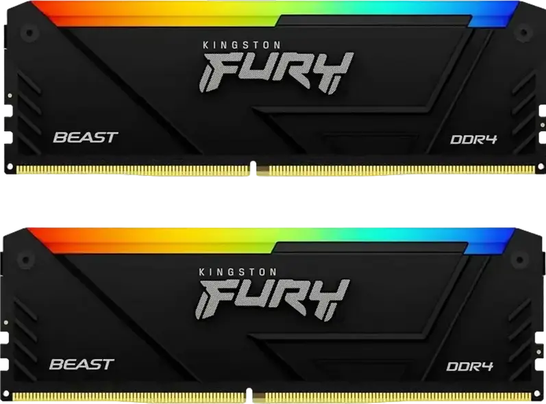 Kingston FURY Beast RGB DDR4 64GB (2x32GB) 3600MHz PC4-28800 CL18 RAM Kit KF436C18BB2AK2/64, Intel XMP 2.0, AMD Ryzen Ready, Black