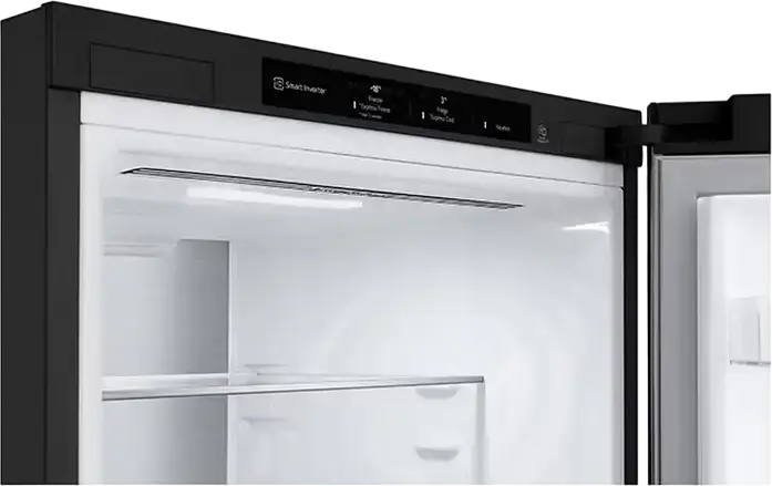 LG GBV7280DEV Freestanding Combi Refrigerator, No Frost, 387L Net Volume, Bottom Freezer, Smart Inverter Compressor, DoorCooling+, Black, 203x59.5x68.2 cm