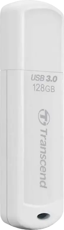Stick USB Transcend JetFlash 730 128 GB USB 3.1 Gen 1, Interfață USB Type-A, Viteza de Citire până la 90MB/s, Corp de Plastic Alb cu Capac, Software Transcend Elite