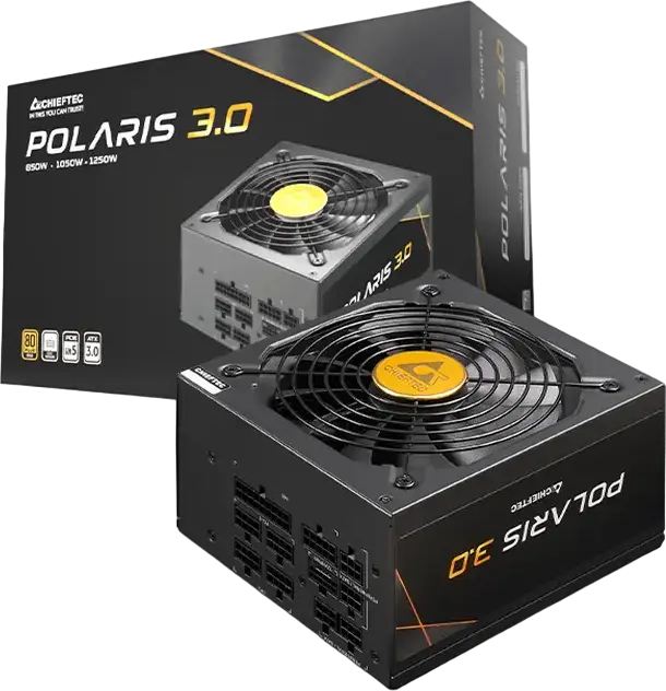 Sursă Alimentare Chieftec Polaris 3.0 PPS-1050FC-A3 1050W, ATX 3.1 PCIe Gen 5 12VHPWR, 80 PLUS Gold, Fully Modular, Condensatori Japonezi, Negru