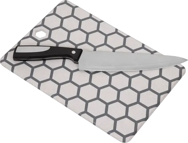RESTO 95401 SHAM Plastic Cutting Board, Beige, Knife-Friendly Surface, Dishwasher Safe, 20 x 13.8 x 0.8 cm