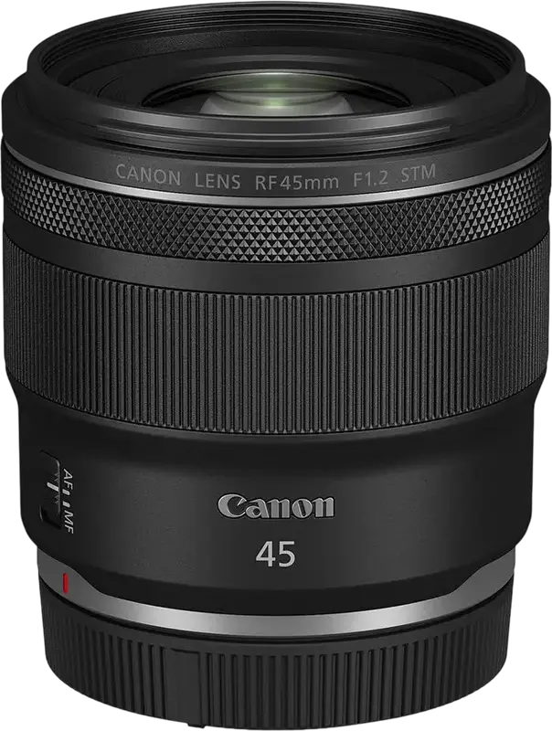Canon RF 45mm f/1.2 STM Prime Lens for Canon RF Mount, f/1.2 Max Aperture, STM Stepping Motor, 67mm Filter, Control Ring, AF/MF Switch