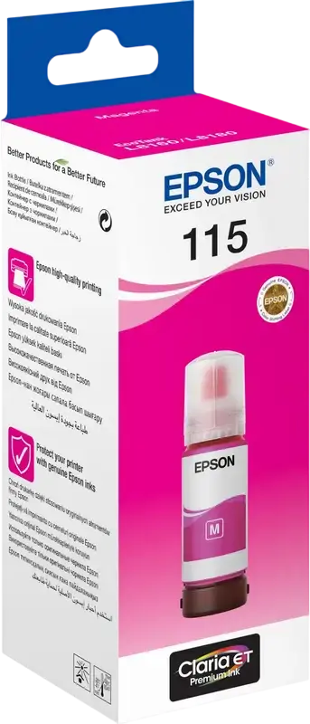 Recipient de cerneala Epson 115 EcoTank Claria ET Premium Magenta, pe baza de coloranti, 70ml, pentru imprimante L8160 L8180, randament 6200 pagini