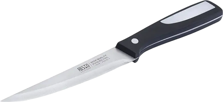 RESTO 95323 ATLAS Universal Knife, 13 cm Stainless Steel Blade 40Cr13, Black Plastic Handle, Multi-Purpose Kitchen Knife for Vegetables, Meat and Fruit