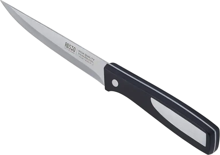 RESTO 95323 ATLAS Universal Knife, 13 cm Stainless Steel Blade 40Cr13, Black Plastic Handle, Multi-Purpose Kitchen Knife for Vegetables, Meat and Fruit