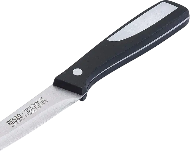 RESTO 95323 ATLAS Universal Knife, 13 cm Stainless Steel Blade 40Cr13, Black Plastic Handle, Multi-Purpose Kitchen Knife for Vegetables, Meat and Fruit