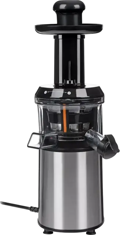Ardesto JEG-1330S Slow Masticating Juicer, 200W, 90 rpm, Stainless Steel & Polycarbonate, 0.6L Containers, Reverse Function, Silver/Black