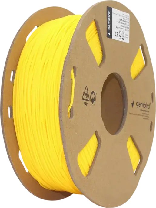 Filament pentru imprimantă 3D Gembird 3DP-TPE1.75-01-Y, TPE, Galben, 1.75 mm, 1kg