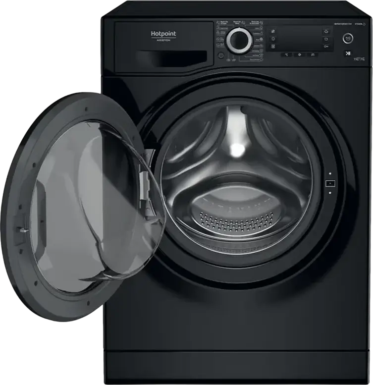 Masina de spalat si uscat Hotpoint-Ariston NDD 11725 BDA EE cu uscare, 11kg Spalat/7kg Uscat, Motor Inverter, Steam, Display LCD, Negru
