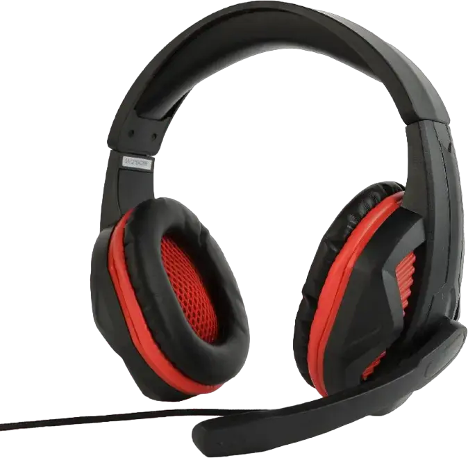 Căști gaming Gembird GHS-03, Cu fir, Negru/Roșu