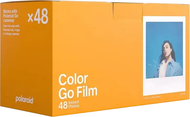 Polaroid Go Color Instant Film, ISO 640, Square Format 47 x 46 mm, Glossy Finish White Border, 48 Photos (3 Packs of 8)
