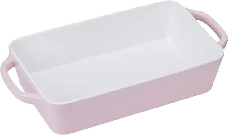 Resto 96122 Fornax Rectangular Ceramic Baking Tray, 2.9L Glazed Bakeware, 40x20.7x7.8 cm, Oven and Microwave Safe, Pink