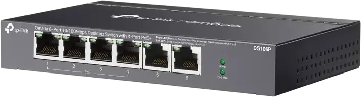 Switch de rețea TP-LINK DS106P, 4x IEEE 802.3af/at PoE+