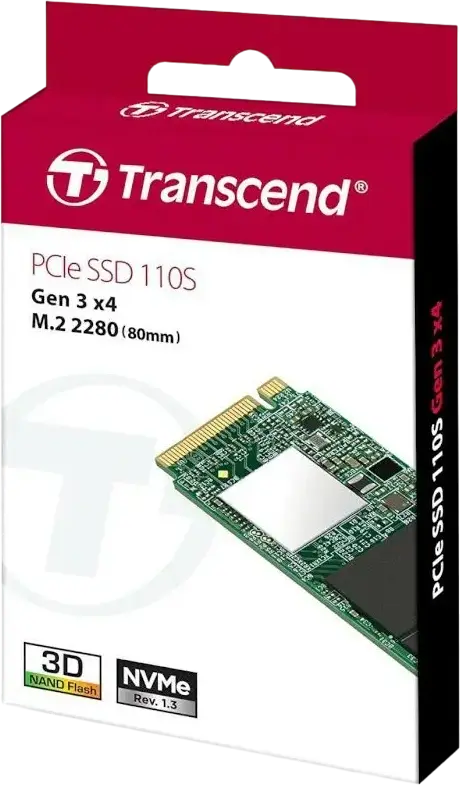 SSD Transcend 110S PCIe NVMe M.2 2280 1000GB TS1TMTE110S 3D NAND TLC Gen3 x4 Citire 1700MB/s Scriere 1400MB/s cu LDPC si S.M.A.R.T.